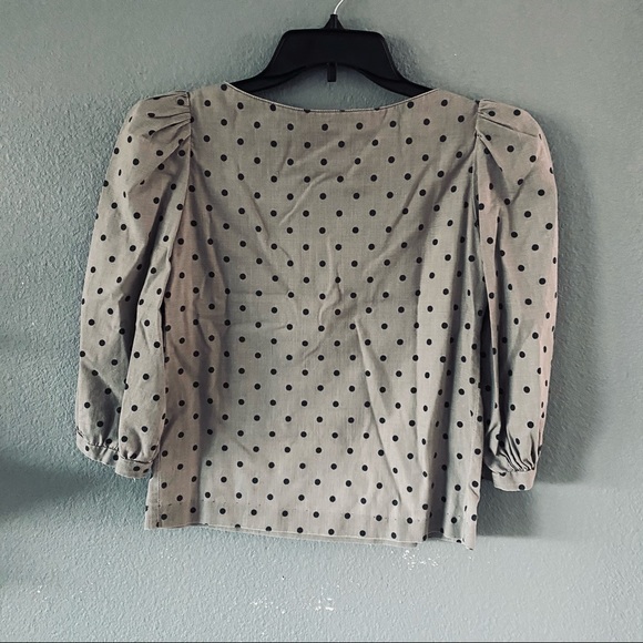 vintage JAFF by CAROL ANDERSON gray polkadot top - Picture 8 of 8